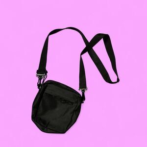 Black crossbody bag with adjustable straps